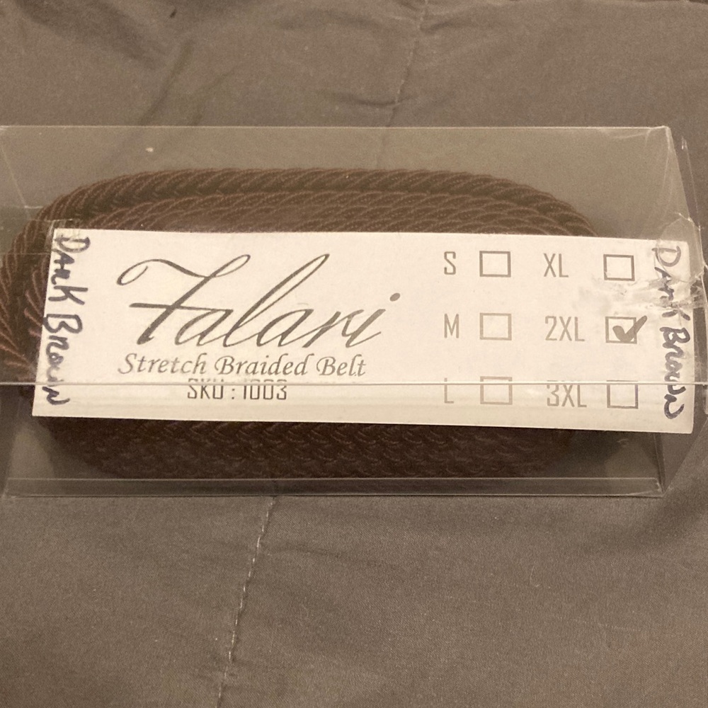 Dark Brown Stretch Braided Belt 2XL